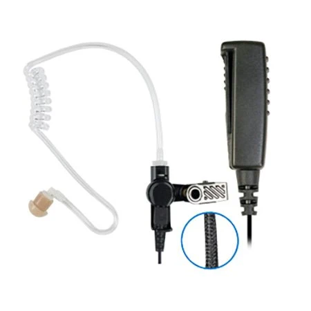 2-Wire Surveillance Mic with Braided Fiber Cable for Motorola XPR3300, DEP550 & DP3661E Series Portables