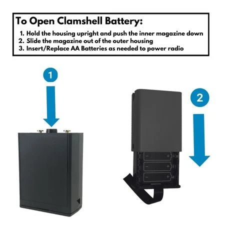 Black AA Battery Clamshell for DPH, GPH Series Radios - Image 2