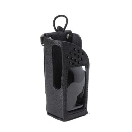 Black Leather Holster with Swivel Beltloop for Tait TP3000 Series Radios - Image 2