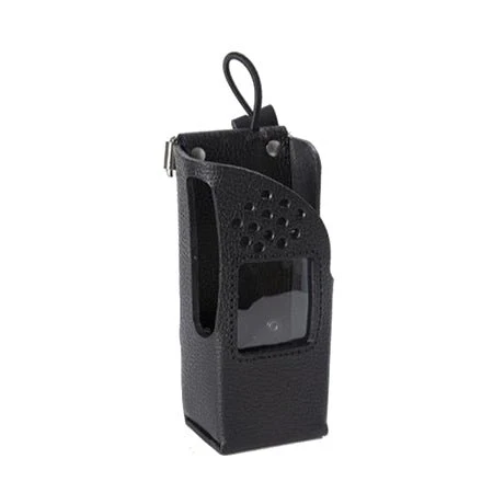 Black Leather Holster with Swivel Beltloop for Tait TP9400 Series Radios - Image 2