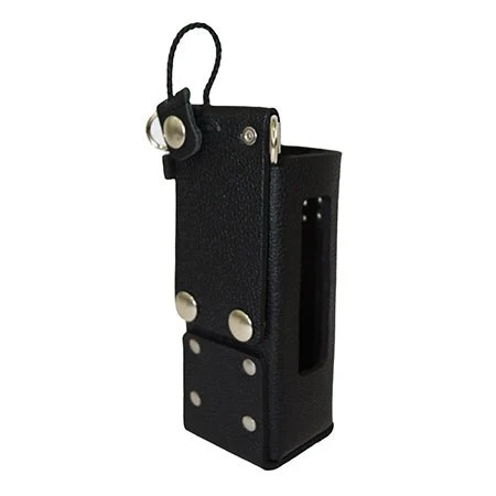 Leather Open Speaker Holster with Snapping Belt Loop and D-Rings BKR9000 Radios - Image 10