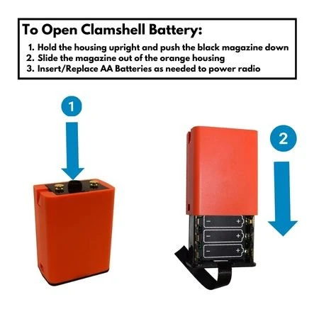 Orange AA Battery Clamshell for DPH, GPH Series Radios - Image 3
